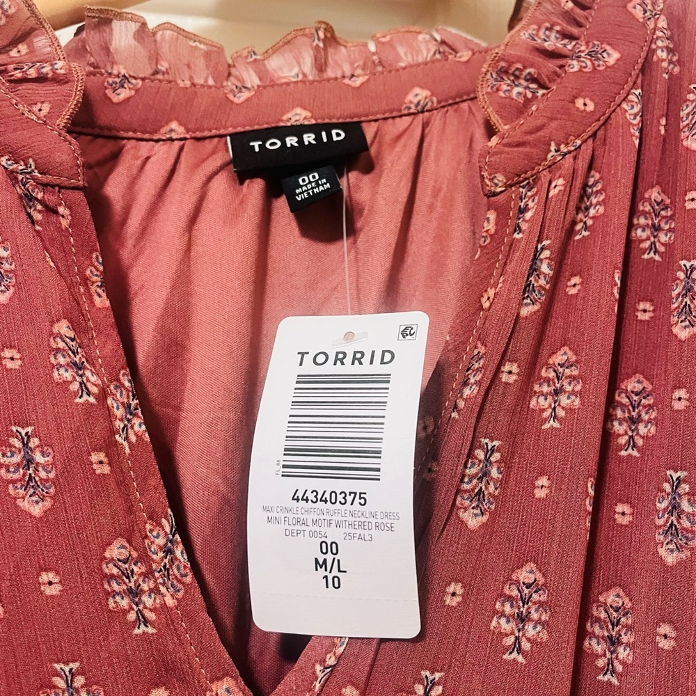 Torrid Burgundy Patterned Maxi Dress - Picture 2 of 2